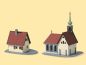 Mobile Preview: Auhagen - 14461 - Dorfkirche mit Pfarrhaus (Bausatz)