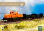 Preview: Kato - K105007 - E-Lok Set 3tlg. orange Güterzug mit 2 offenen Wagen Pocket Line