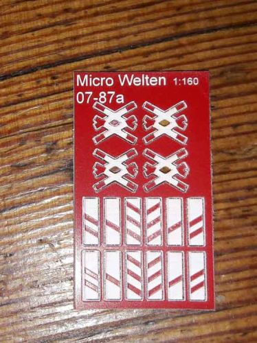 Micro Welten - 07-87a - Beschilderung für Bahnübergang mehrgleisig Deutschland N