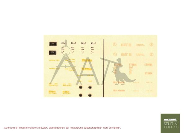 Spur-N-Teile.de - 7222 - Beschriftung / Decal - ET 89 DRG/DB