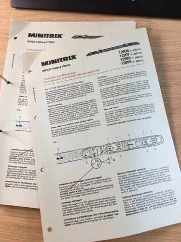 Minitrix BR 401 - 12996 etc - Anleitung für Minitrix ICE