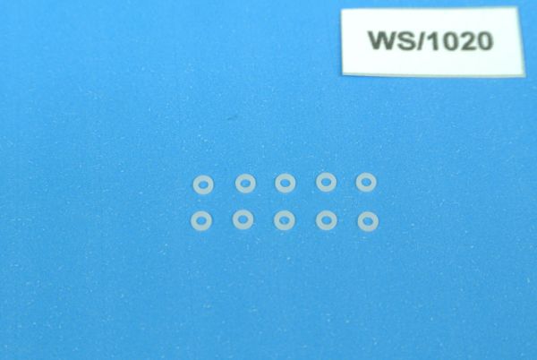 KaModel - WS/1020 - Isolierscheibe aus Kunststoff weiß - 1,0 x 2,0mm, t.0,30mm (10 Stück)