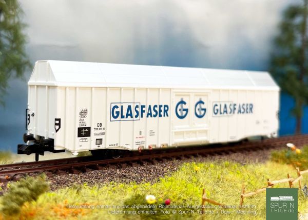 Liliput - L265801 - Großräumiger Güterwagen, Hbbks "GLASFASER" der DB, Epoche III