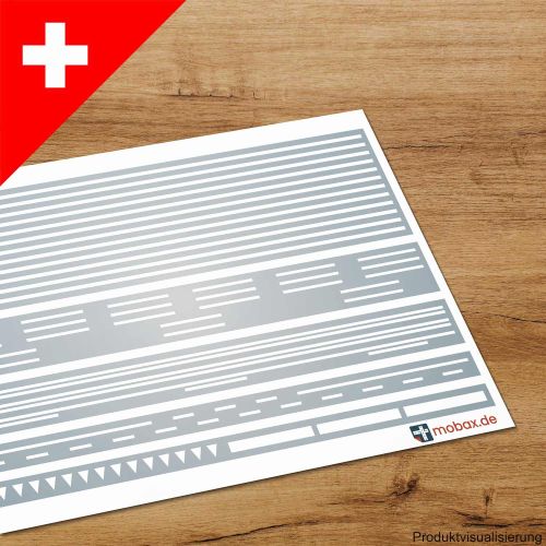 mobax - CH-W-04-N - Straßenmarkierungen Linien Set Schweiz weiß
