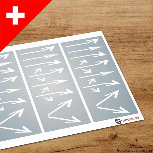 mobax - CH-W-06-N - Straßenmarkierungen Pfeile-Set weiß Schweiz