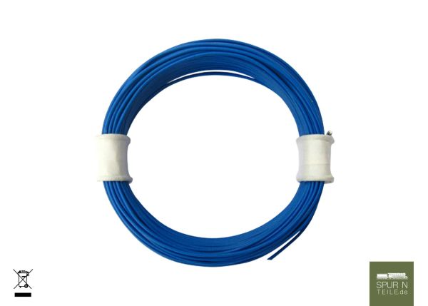 Modellbau Schönwitz - 50335 - 10 Meter Ring Miniaturkabel Litze hochflexibel LIFY 0,04mm² blau