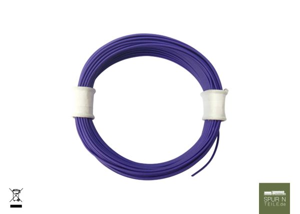 Modellbau Schönwitz - 50341 - 10 Meter Ring Miniaturkabel Litze hochflexibel LIFY 0,04mm² lila / violett