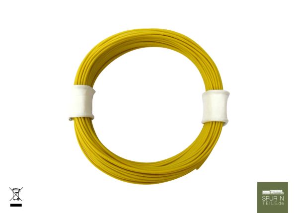 Modellbau Schönwitz - 50923 - 10 Meter Ring Miniaturkabel Litze flexibel LIVY 0,04mm² gelb