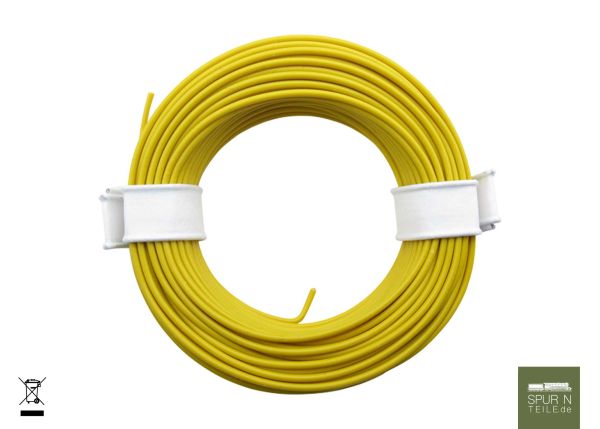 Modellbau Schönwitz - 50955 - 10m Ring Miniaturkabel Litze flexibel LIY 0,14mm² gelb