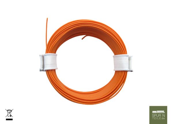 Modellbau Schönwitz - 51000 - 10 Meter Ring Miniaturkabel Litze hochflexibel LIFY 0,05mm² orange