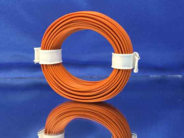 Train-O-Matic - 01130206 - 10m Ring Miniaturkabel Litze flexibel 0,14mm² orange