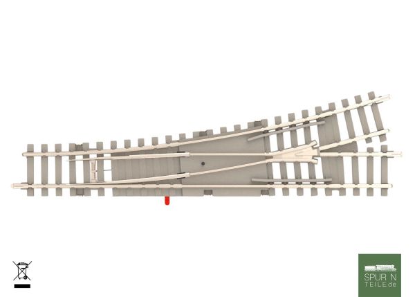 Minitrix - 14538 - Links-Weiche mit Betonschwellen Radius 112,6 mm