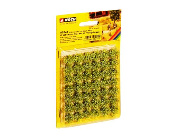 Noch - 07041 - Grasbüschel Mini-Set XL “Feldpflanzen” (grün veredelt, 42 Stück, 9 mm)