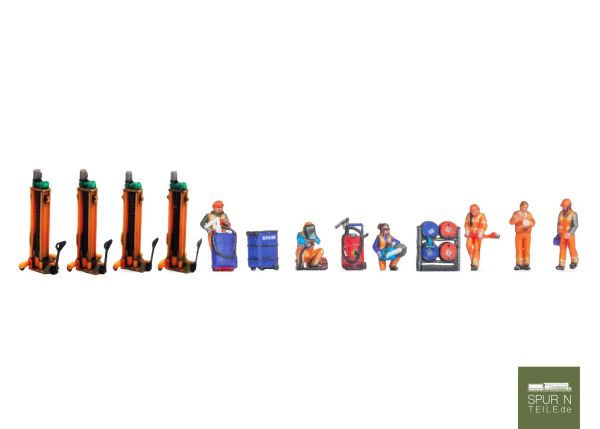 Noch - 35900 - Figuren-Themenwelt „Bahnbetriebswerk“ (6 3D-Druck Figuren & Zubehör)