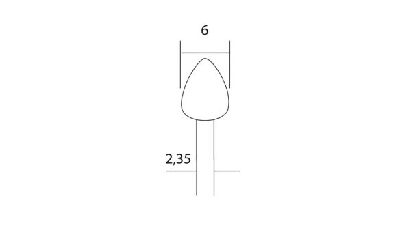 Proxxon  - 4528724 - Fräser Flamme (Wolfram-Vanadiumstahl), 6 mm, 2 Stück
