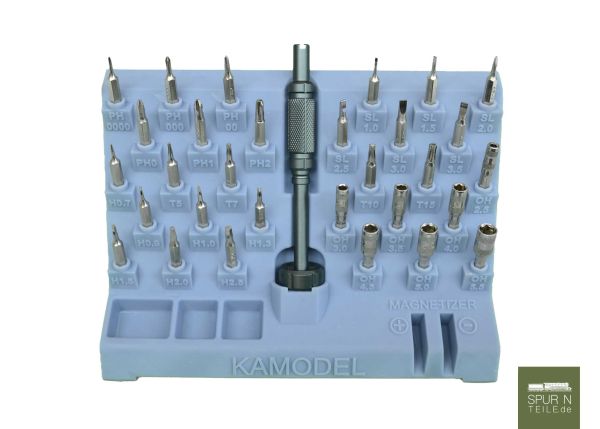 Kamodel - SN/SV2/1 - Standschraubendreher-Satz mit 30 auswechselbaren Bits für Präzisionsarbeiten
