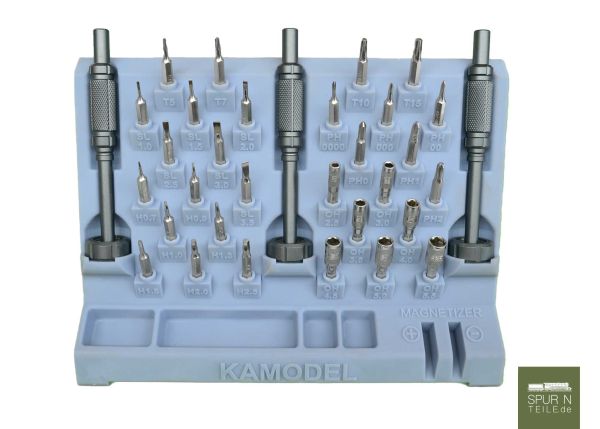 Kamodel - SN/SV2/2 - 3 Stück Standschraubendreher-Satz mit 30 auswechselbaren Bits für Präzisionsarbeiten