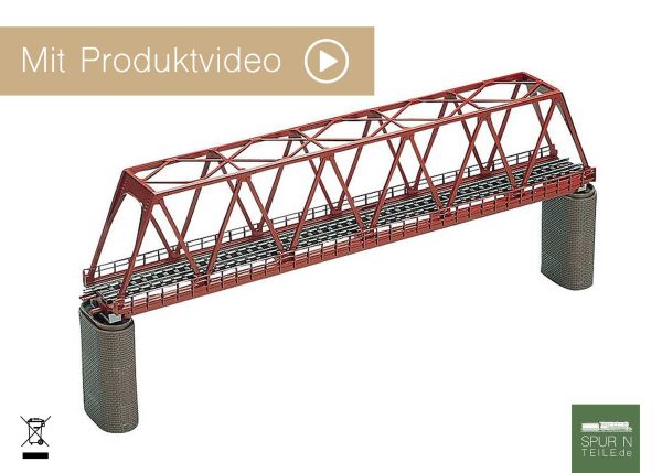 Tomix - 3031 / 970317 - Fachwerk-Eisenbrücke eingleisig rot