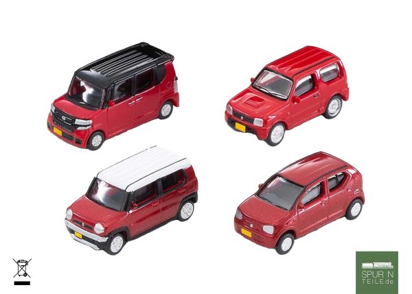 Tomytec - 973679 - Car-Collection, 4x Honda/Suzuki, rot