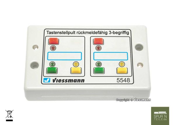 Viessmann - 5548 - Tasten-Stellpult, rückmeldefähig, 3-begriffig