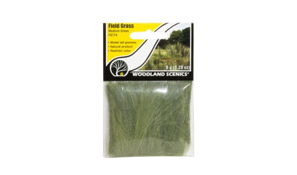 Woodland Scenics - WFG174 - Field Gras / Hohes Grass zum selbst „mähen“ - Mittelgrün (8g)