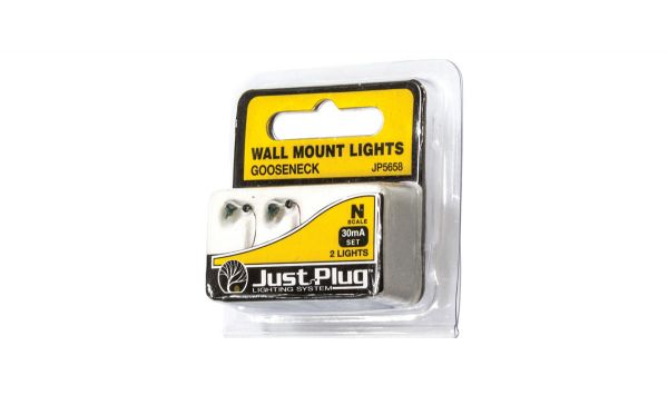 Woodland Scenics - WJP5658 - Schwanenhals-Wandlaterne mit LED (Just Plug - 2 Stück)