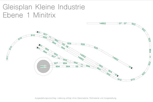 Konzept-Bahnen - Anlagenbausatz "Kleine Industrie" für Minitrix Gleise