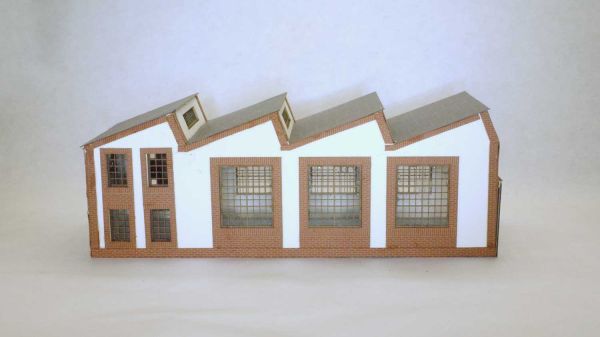Micro Welten - 04-51 - Shetdachhalle mit Büros (Bausatz)