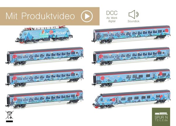 Hobbytrain - H25226S - Personenzug mit Rh 1116 ÖBB Railjet "Klimaticket"- 8teilig - digital und Sound