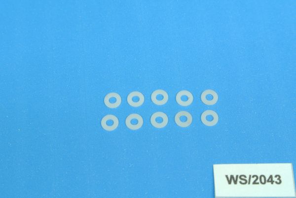 KaModel - WS/2043 - Isolierscheibe aus Kunststoff weiß - 2,0 x 4,3mm (10 Stück)
