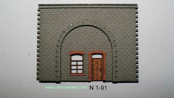 Micro Welten - 01-89 - Arkadenmauer 3-teilig mit Türen / Fenster / Tore (Bausatz)