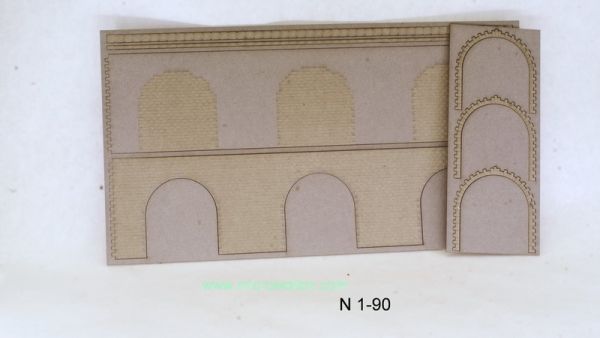 Micro Welten - 01-90 - Arkadenmauer 3-feldrig (Bausatz)