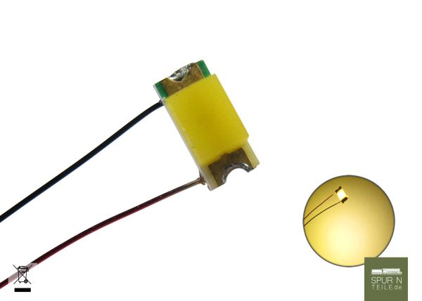 Modellbau Schönwitz - 50236 - LED SMD 1206 mit Kupferlackdraht Draht Kabel warmweiß (10 Stück)