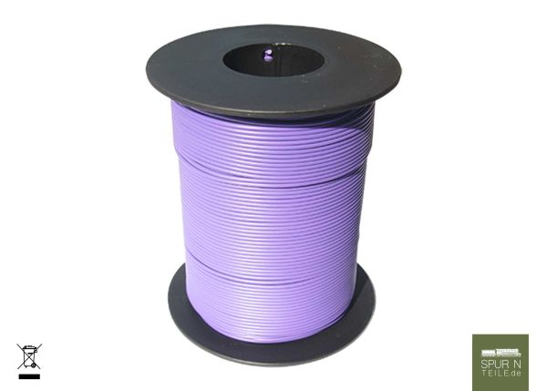 Modellbau Schönwitz - 50349 - 100 Meter Spule Miniaturkabel Litze flexibel LIV 0,14mm² lila / violett