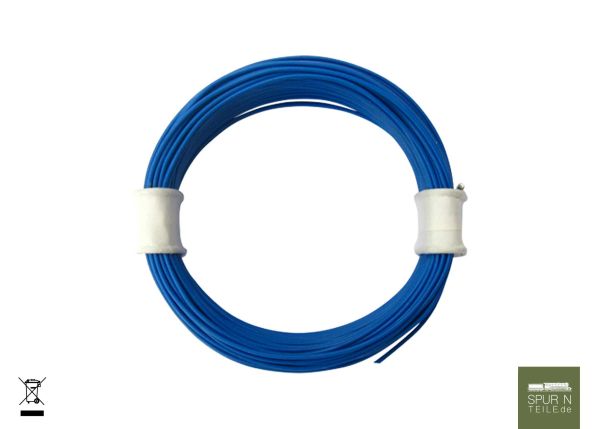 Modellbau Schönwitz - 50922 -10 Meter Ring Miniaturkabel Litze flexibel LIVY 0,04mm² blau