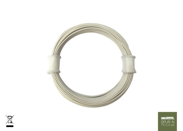 Modellbau Schönwitz - 50928 - 10 Meter Ring Miniaturkabel Litze flexibel LIVY 0,04mm² weiß