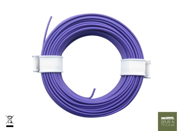 Modellbau Schönwitz - 50960 - 10m Ring Miniaturkabel Litze flexibel LIY 0,14mm² lila / violett