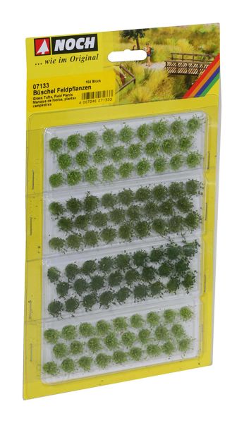 Noch - 07133 - Grasbüschel "Feldpflanzen" (hell-, mittel- und dunkelgrün veredelt, 104 Stück, 6 mm)