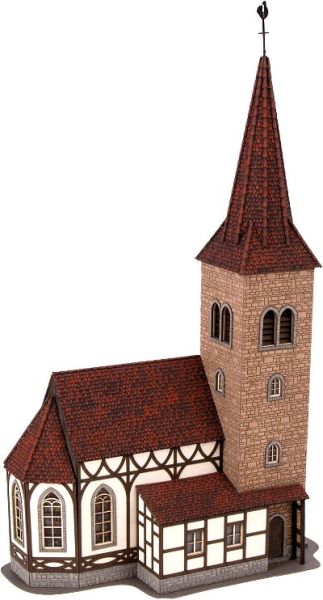 Noch - 63906 - Kirche “St. Georg” mit micro-sound Glockenläuten (Lasercut Bausatz)