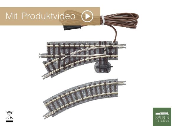 Tomix - 1232 / 971232 - Elektrische Weiche links mit Holzschwellen