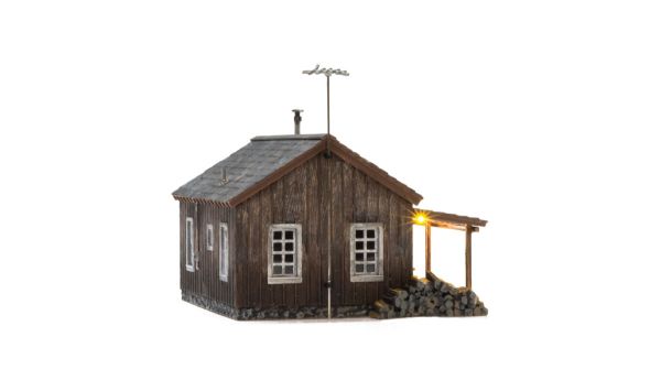 Woodland Scenics - WBR4955 - Rustikale Hütte mit LED (Fertigmodell)