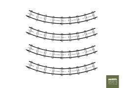 Anlagen-Architekt - 3424 / 29114 - Feldbahn 4 Gleise gebogen, Winkel 45° (Bausatz - ehemals Hammerschmid / Railino)
