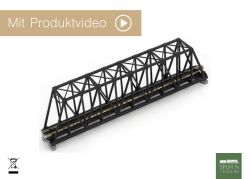 Kato Unitrack - 20-434 / 7077204 - Kastenbrücke schwarz mit Gleis 1-gl., 248 mm