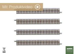 Tomix - 1801 / 971801 - 4 Gleise gerade mit Holzschwellen - je 140 mm