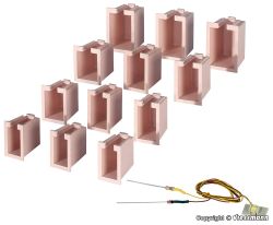 Viessmann - 6005 - Hausbeleuchtungs-Startset, 12 Boxen, 4 verschiedene Größen, 1 LED weiß